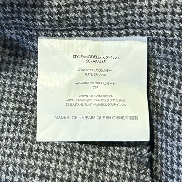 Michael‎ Kors Collection Wool Herringbone Slim Stretch Fit Trousers Gray 4 - Picture 6 of 6